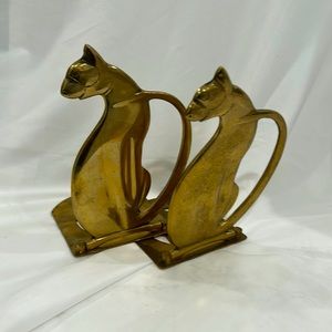 Brass Kitty Cat Bookends